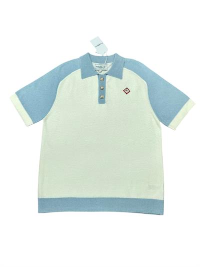 Casablanca Open-Collar Short-Sleeve Sweater