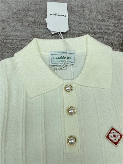 Casablanca Open-Collar Short-Sleeve Sweater