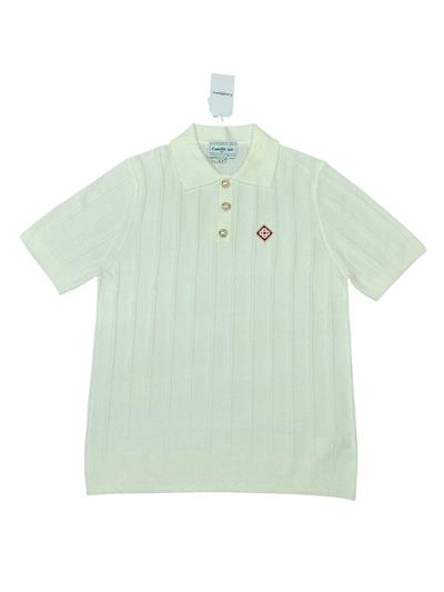 Casablanca Open-Collar Short-Sleeve Sweater