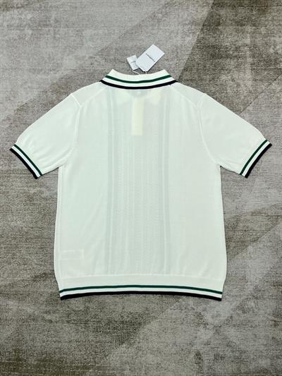 Casablanca White Polo-Style Short-Sleeve Sweater