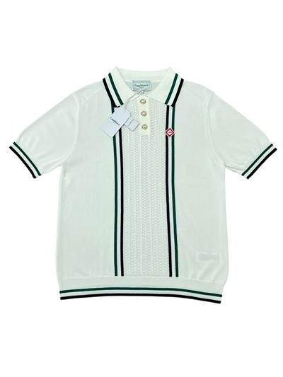 Casablanca White Polo-Style Short-Sleeve Sweater