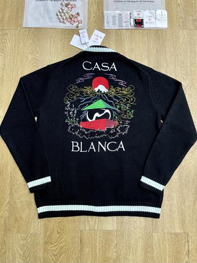 CASABLANCA Z6035 Embroidered Wool-Blend Cardigan Jacket