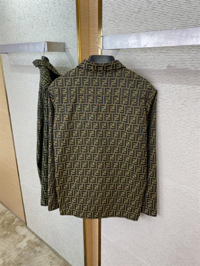 Fendi Style Double F Jacquard Oxford Jacket – Unisex