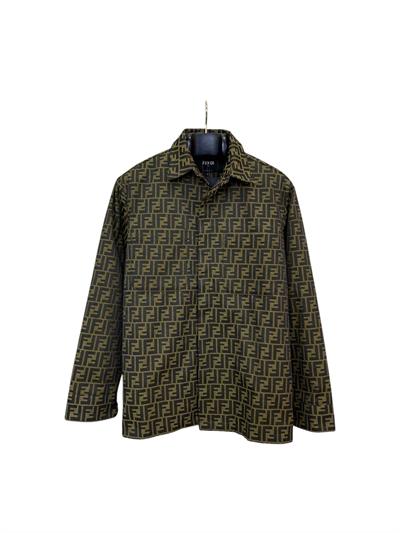 Fendi Style Double F Jacquard Oxford Jacket – Unisex