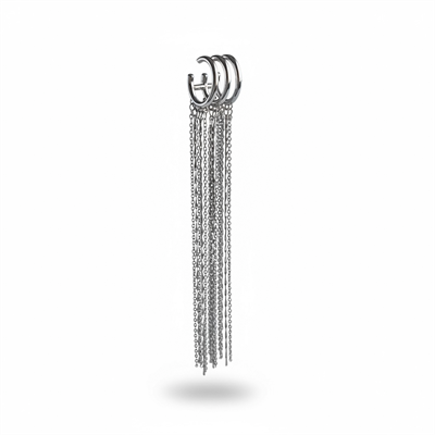 Favorilere Ekle Stream Earcuff (Kıkırdak Küpe) - Silver