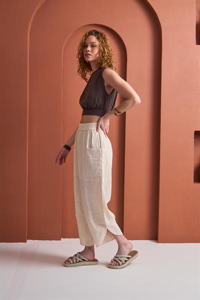 BLUZ NOA - Özgür Ruhlara Özel Crop Kahve
