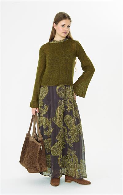 Paisley Baskılı Şifon Elbise 