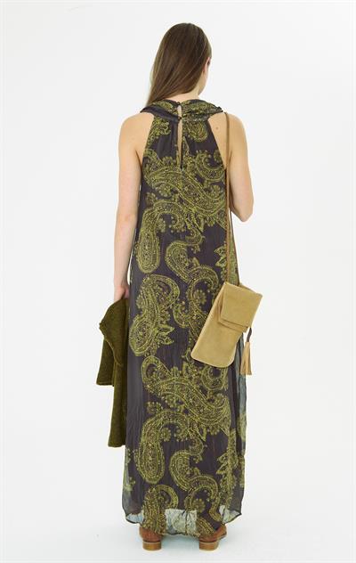 Paisley Baskılı Şifon Elbise 
