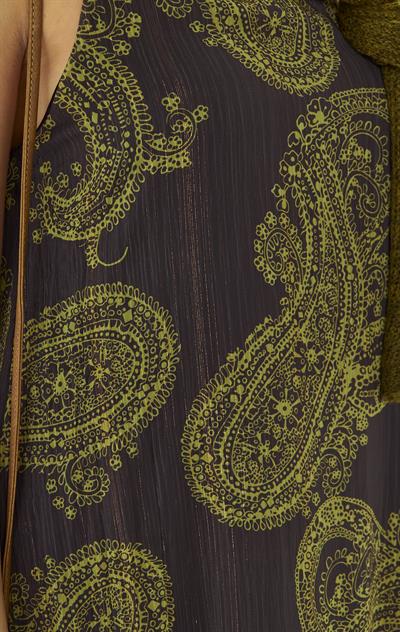 Paisley Baskılı Şifon Elbise 