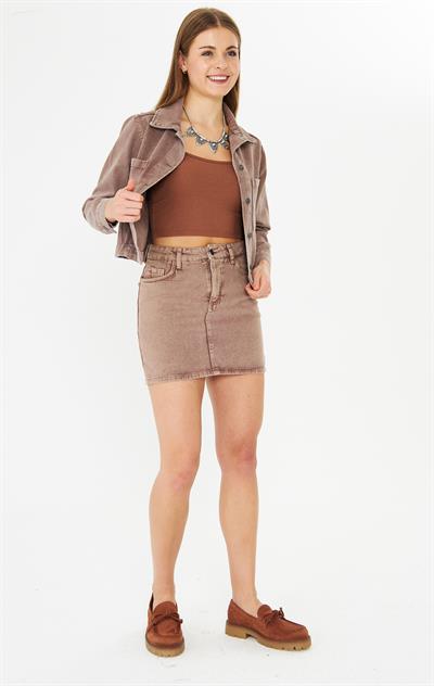 SAHARA - Casual Dokuma Pamuk Ceket Kahve