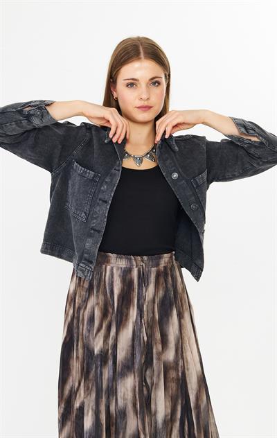 SAHARA - Casual Dokuma Pamuk Ceket Siyah