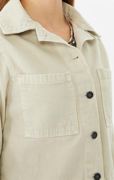 SAHARA - Casual Dokuma Pamuk Ceket Stone