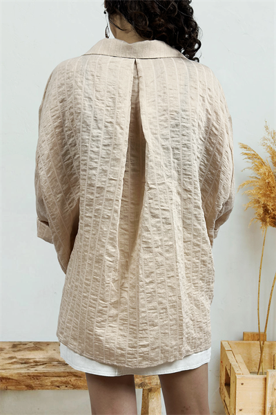 Sand Wave Oversize Gömlek Taş 