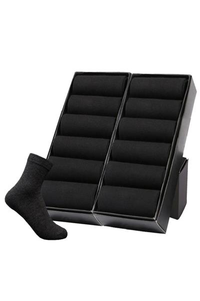 10 Çift Erkek Siyah Soket Çorap Pamuklu