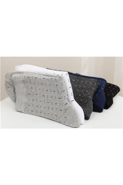 5li Kutulu Desenli Erkek Çorap Pamuklu