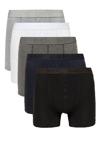 Erkek 5li Penye Pamuklu Esnek Boxer Seti KUTULU
