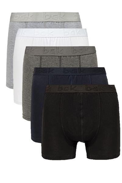 Erkek Karışık 5li Penye Pamuklu Esnek Boxer Seti