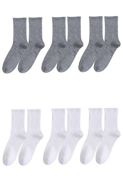 Unisex 6lı Düz Tenis Model Çorap