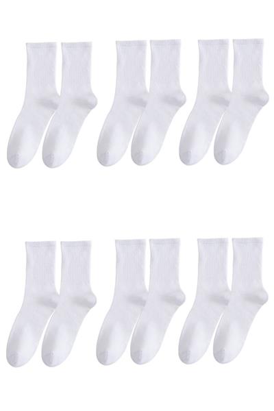 Unisex 6lı Düz Tenis Model Çorap