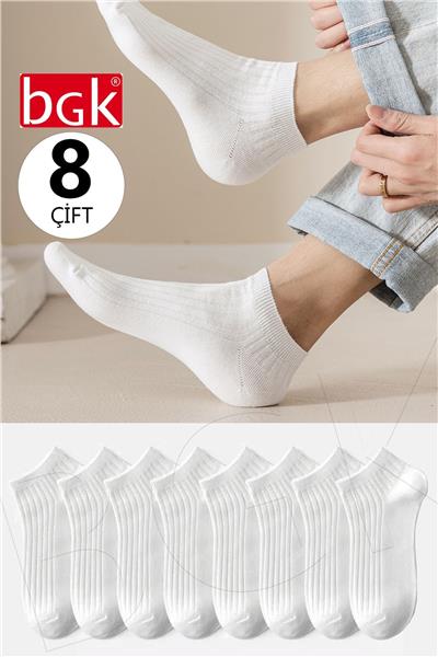 Unisex 8 Çift Renkli Çizgili Çorap