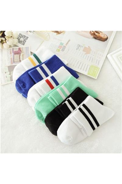 Unisex Çemberli Kolej Desen Çorap 6lı