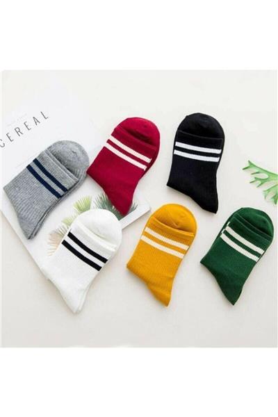 Unisex Çemberli Kolej Desen Çorap 6lı