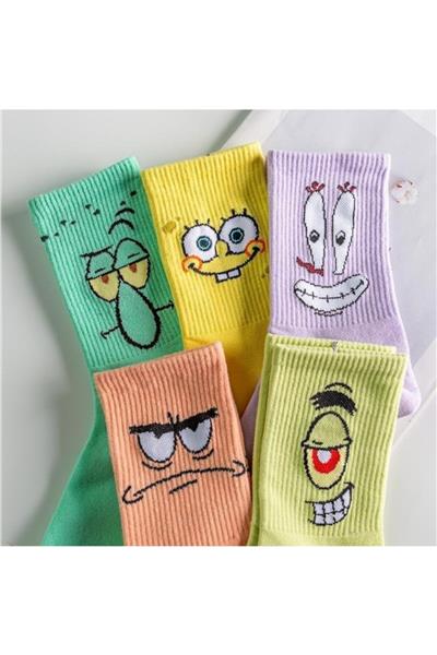 Unisex Desenli Kolej Çorap 5li Extra Rahat