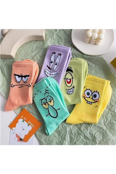 Unisex Desenli Kolej Çorap 5li Extra Rahat