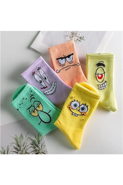 Unisex Desenli Kolej Çorap 5li Extra Rahat