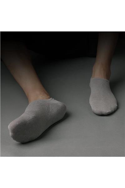 Unisex Görünmez Gri Sneakers Çorap Görünmez Çorap 6 Adet