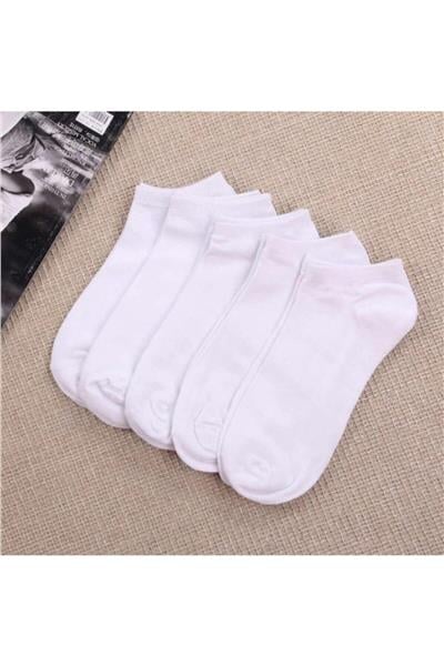 Unisex Yazlık Patik Çorap 5 li Extra Rahat Beyaz