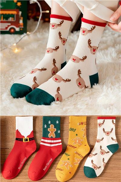 Unisex Yılbaşı Çorap 4lü