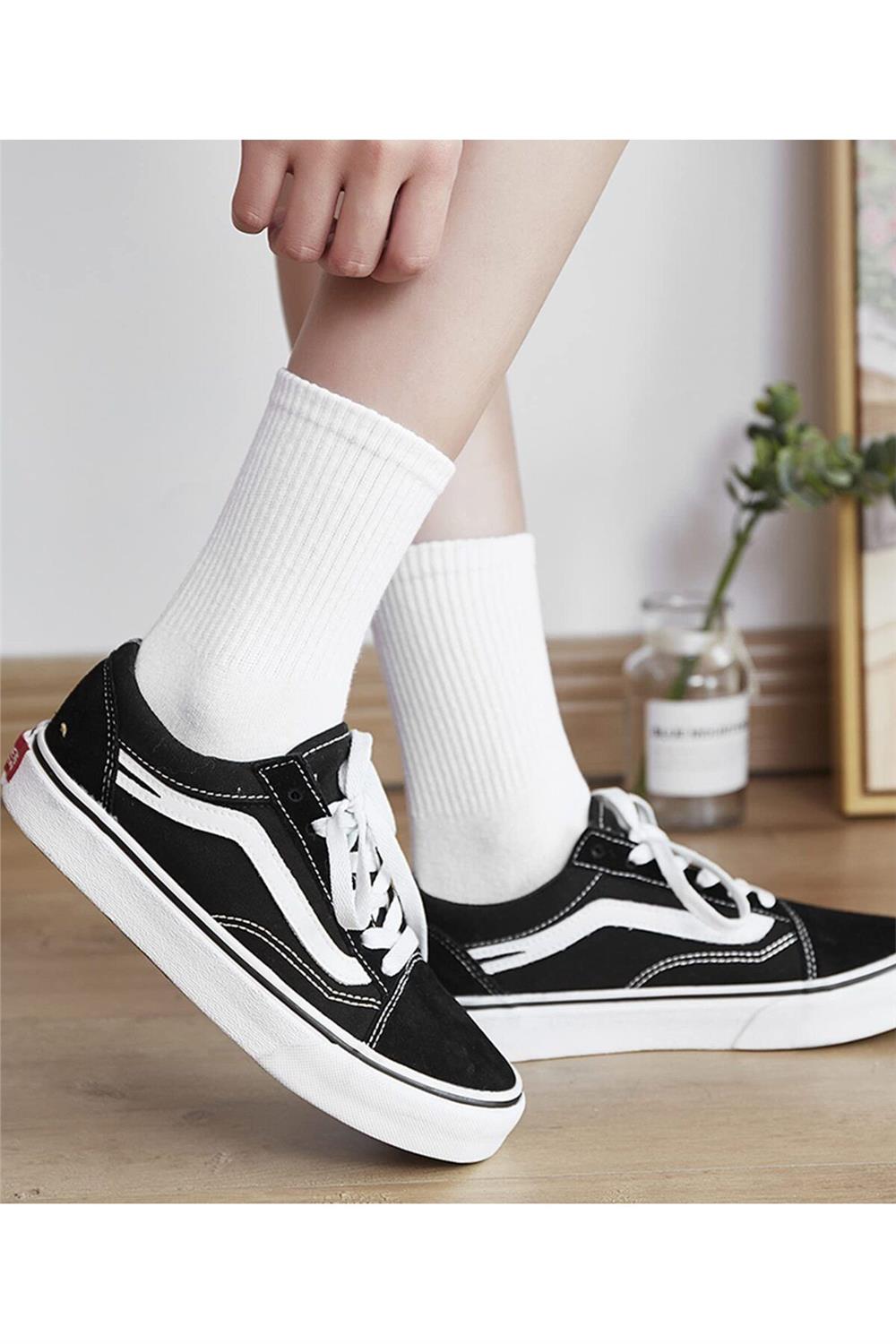 6 Çift Pamuklu Tenis Çorap Soket Boy - Unisex