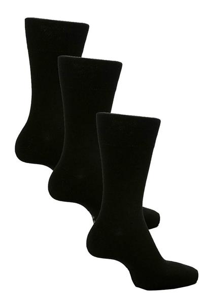 Unisex 3 Çift Diyabet (ŞEKER) Çorap Siyah