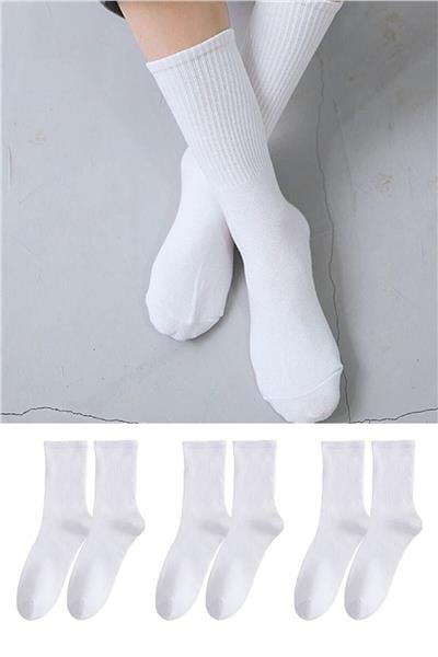 Unisex 3'lı Düz Tenis Model Çorap