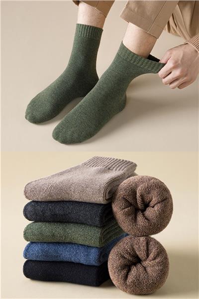 Unisex 5 Çift Kışlık Havlu Çorap