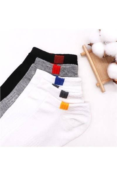 Unisex 5'li Spor Patik Çorap - Yıkanmış Efektiyle Şıklığı Yakalayın