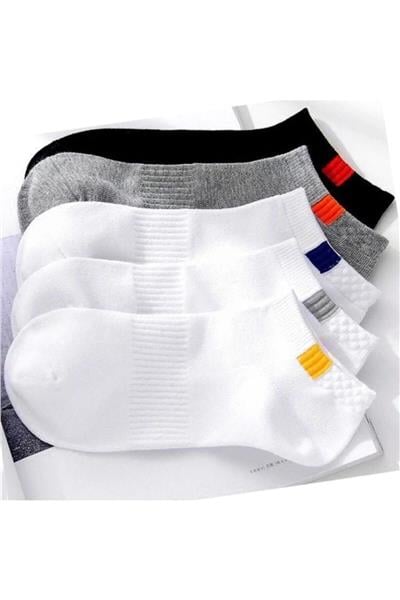 Unisex 5'li Spor Patik Çorap - Yıkanmış Efektiyle Şıklığı Yakalayın