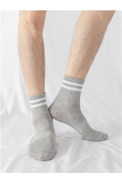 Unisex 6 Çift Düz Siyah-beyaz Tenis Çorap