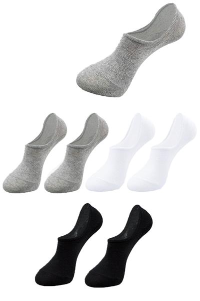 Unisex 6 Çift Pamuklu Görünmez Sneakers Çorap Renkli