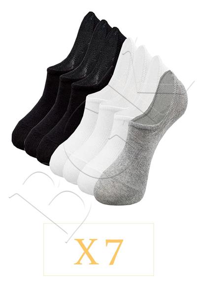 Unisex 7'li Görünmez Spor Ayakkabı Çorabı