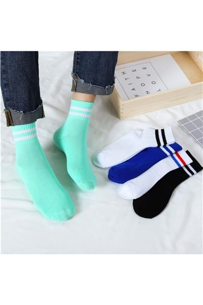 Unisex Çemberli Kolej Desen Çorap 6'lı