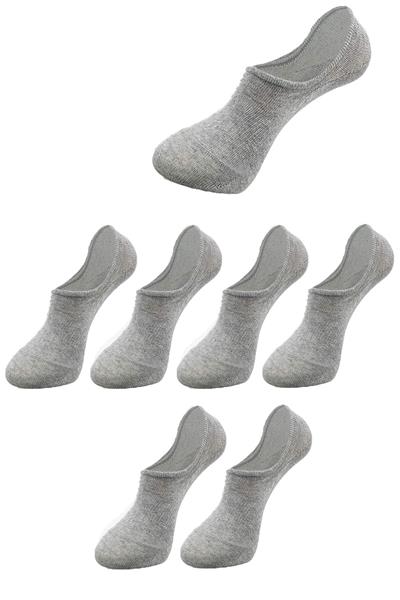 Unisex Görünmez Gri Sneakers Çorap Görünmez Çorap 6 Adet