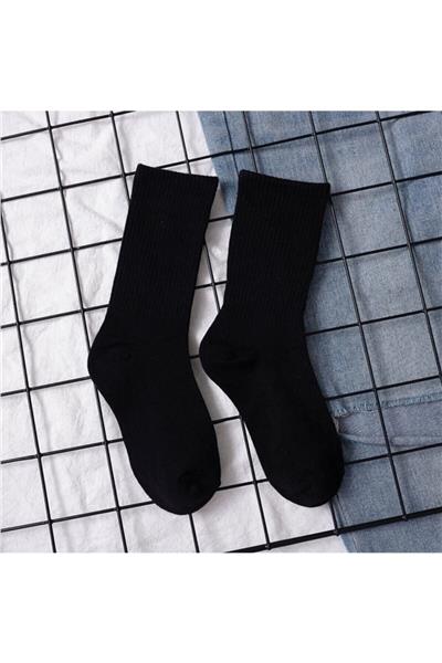 Unisex Kolej Düz Desensiz Çorap 6 Adet