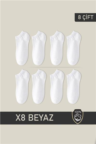 Unisex Patik Çorap 8 Çift Beyaz(8 ÇİFT)