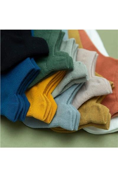 Unisex Spor Patik Renkli 10 Çift