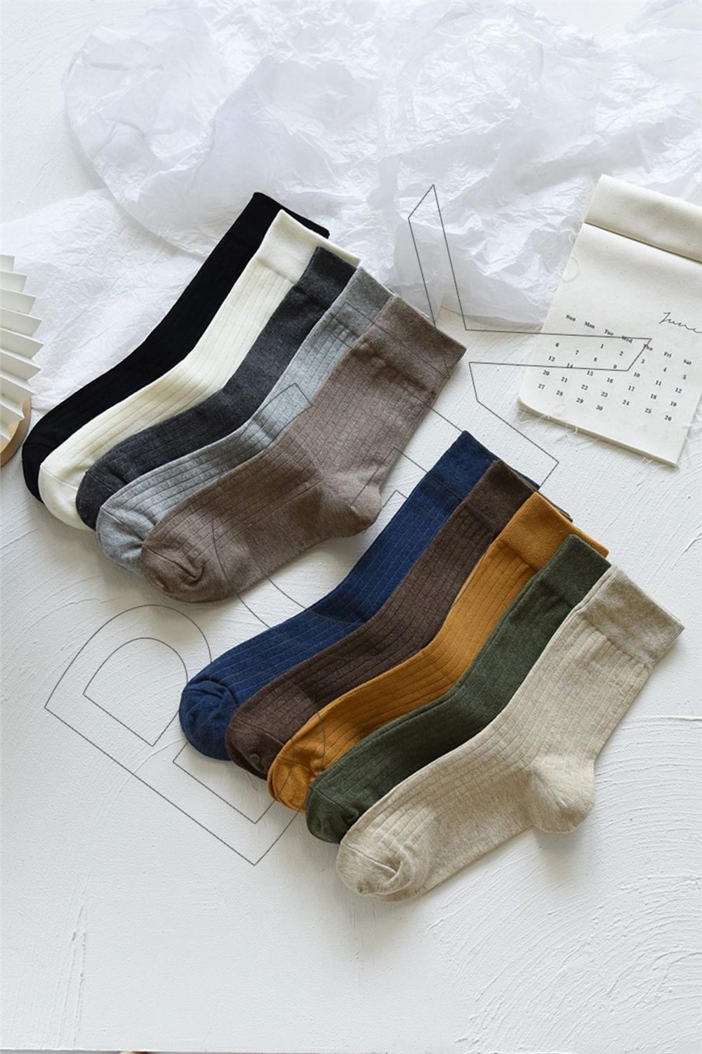 Unisex 10 Çift Renkli Mevsimlik Çorap