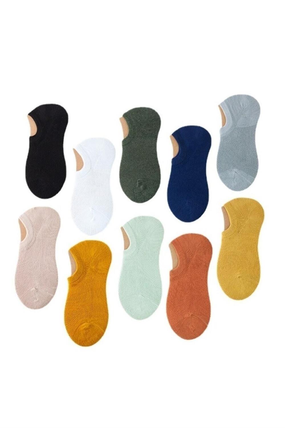 Unisex 10'lu Görünmez Spor Ayakkabı Çorabı