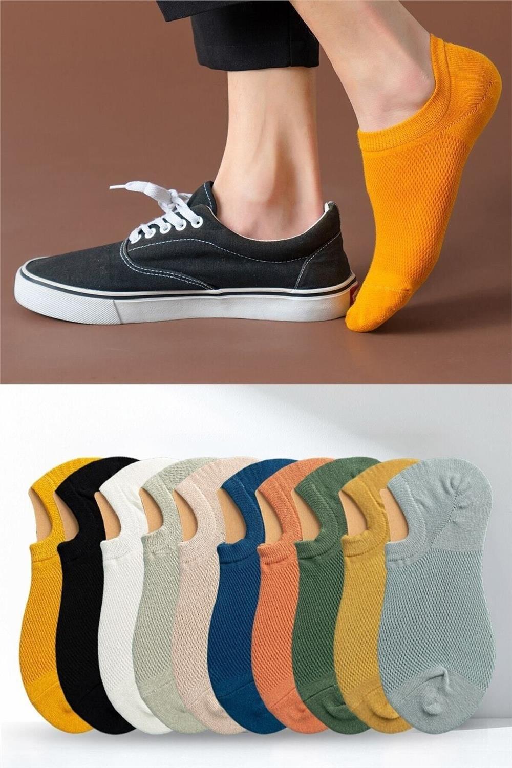 Unisex 10'lu Görünmez Spor Ayakkabı Çorabı