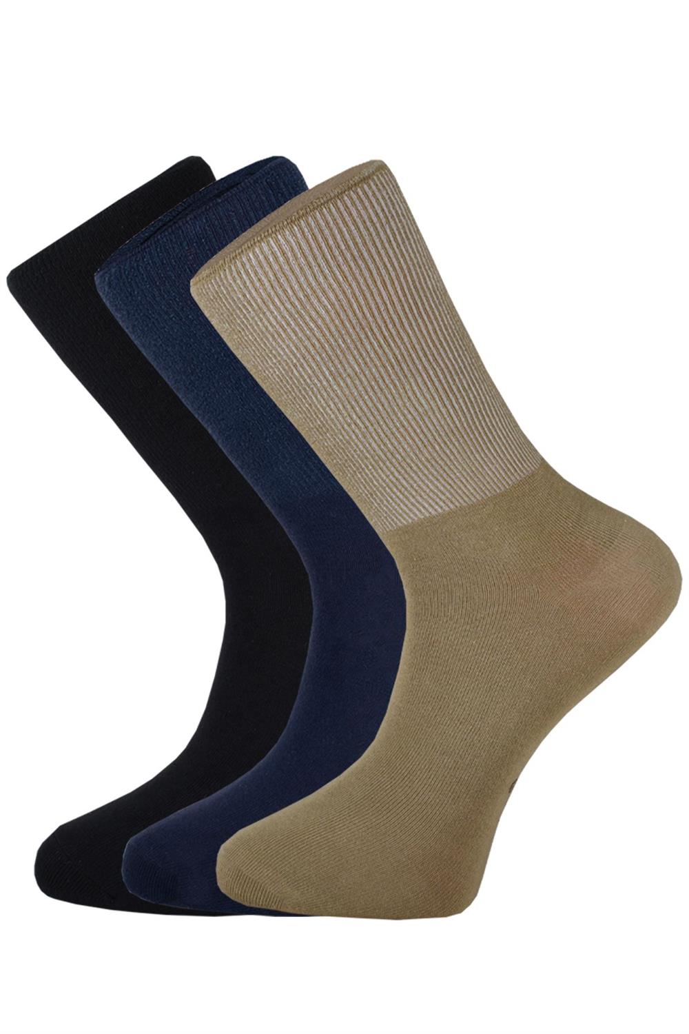Unisex 3 Çift Diyabet (ŞEKER) Çorap Renkli